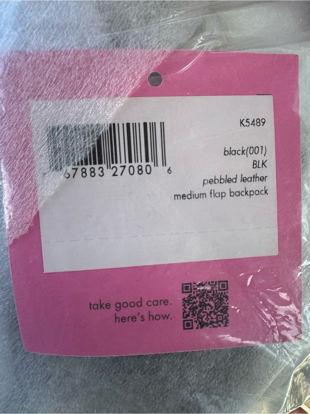 NWT Kate Spade New York Black Pebbled Leather Medium Flap Backpack -MSRP$359♠️ - Picture 10 of 11